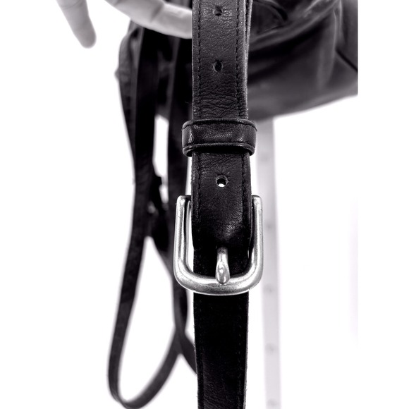 Vintage Coach Black Leather Daypack Backpack Y2K 90s Purse - Picture 9 of 16